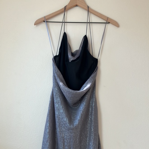 Cowl neck low back glistening midi dress - Picture 12 of 16